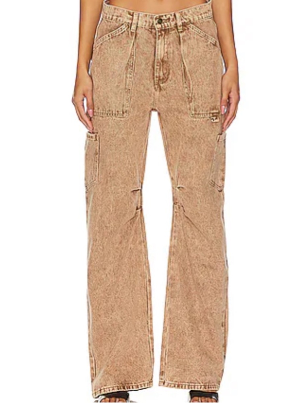 Lioness Miami Vice Pants Tan Wash NWT